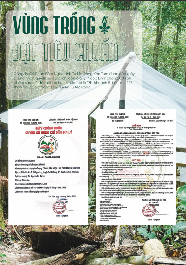 Vùng trồng đạt tiêu chuẩn